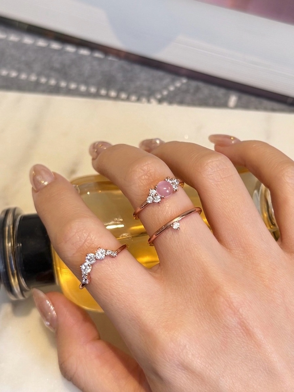 Stunning Rose Gold Ring Trio - Etsy Boutique Set